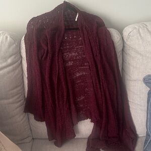 Free People Deep Red Women's Cardigan